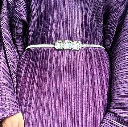 Crystal adjustable metal waist belt silver - Image 2