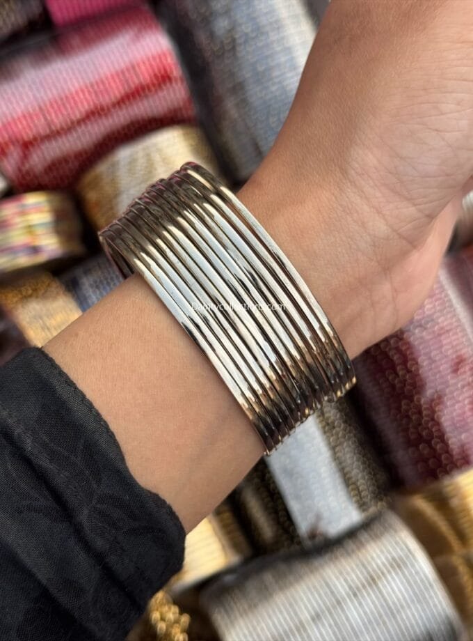 Silver steel Bangles