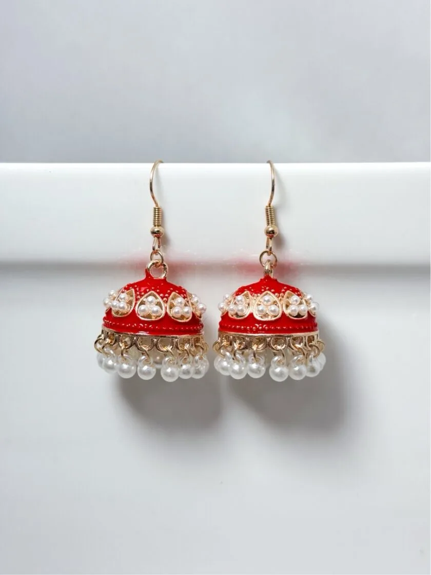 Matka jhumki pearls (12 colors) medium - Image 6