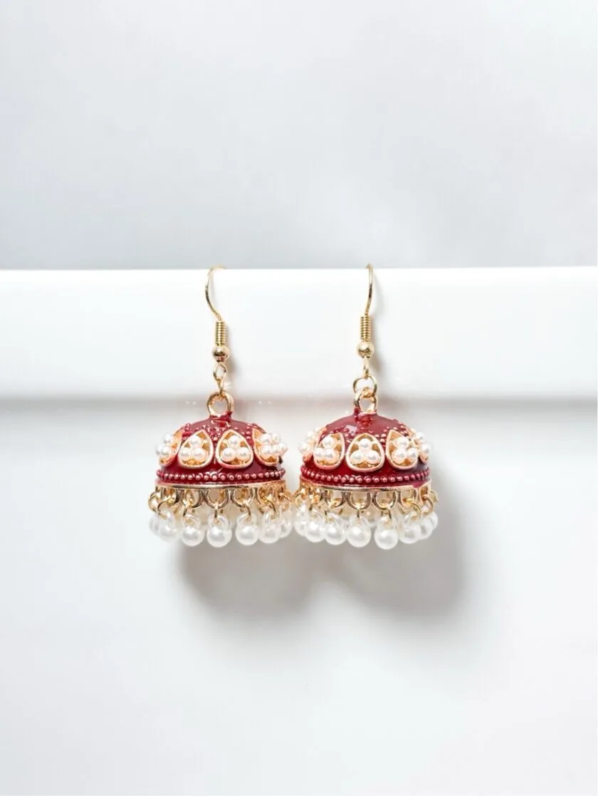 Matka jhumki pearls (12 colors) medium - Image 10