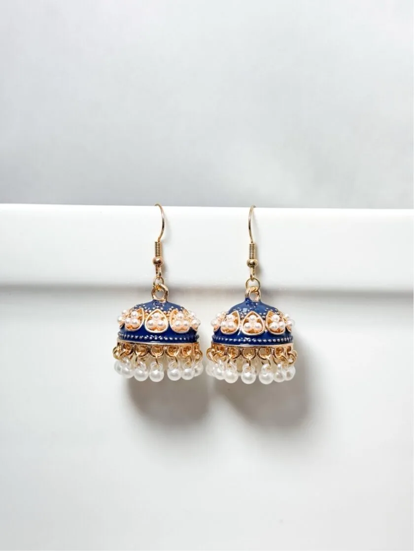 Matka jhumki pearls (12 colors) medium - Image 5