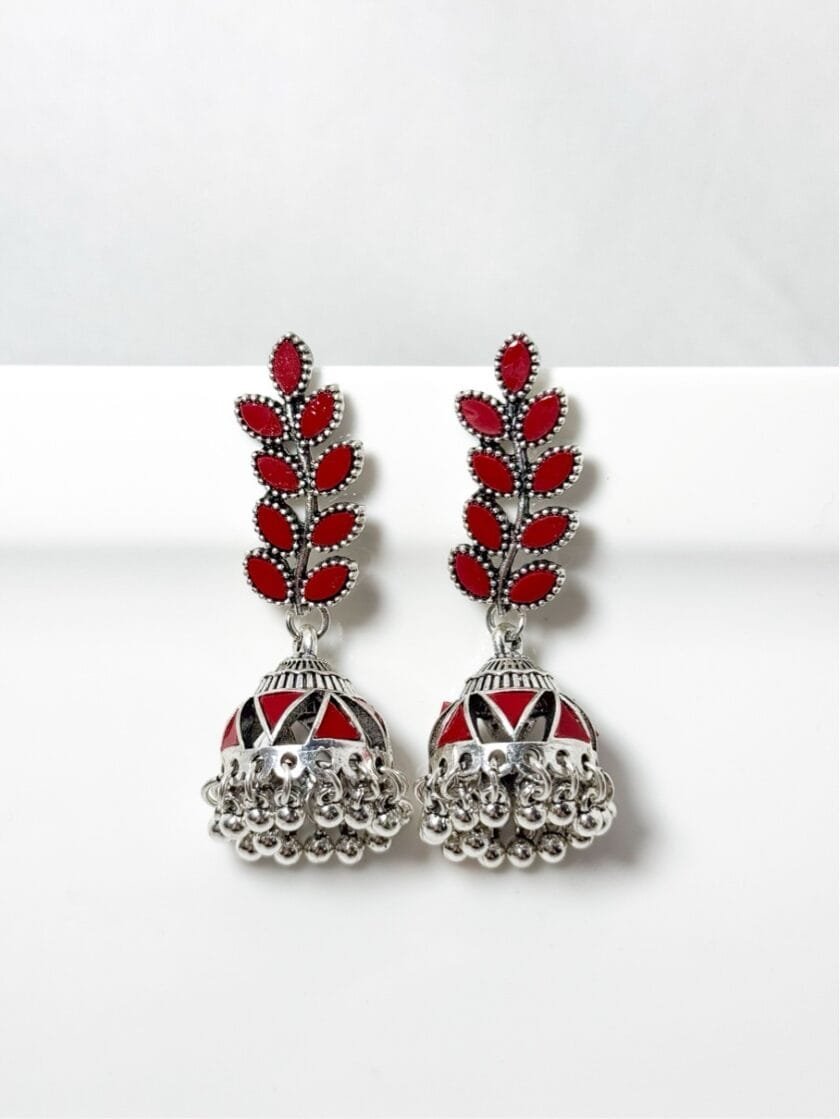 Jahanara jhumki silver (8 colors) - Image 5