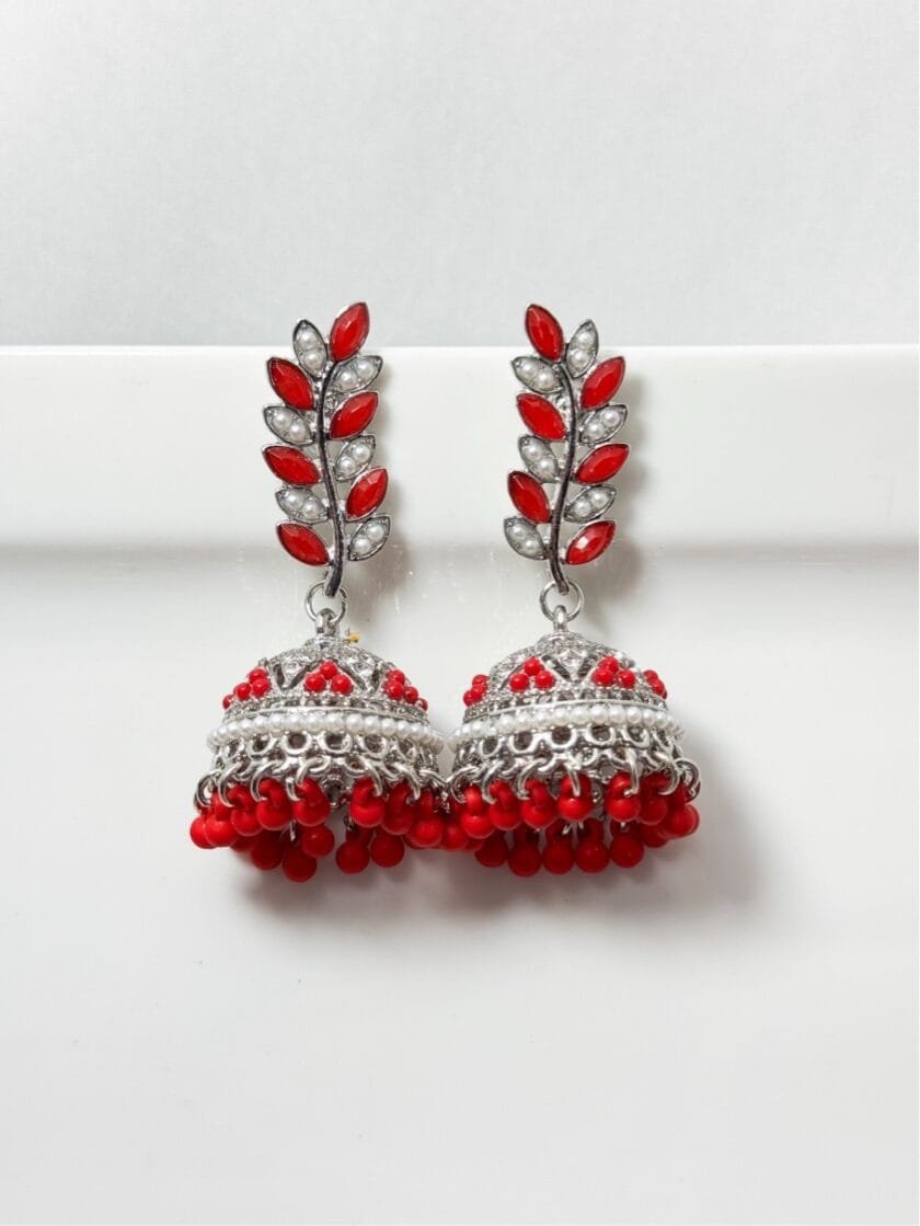 Jahanara jhumka silver pearls (7 colors) - Image 8