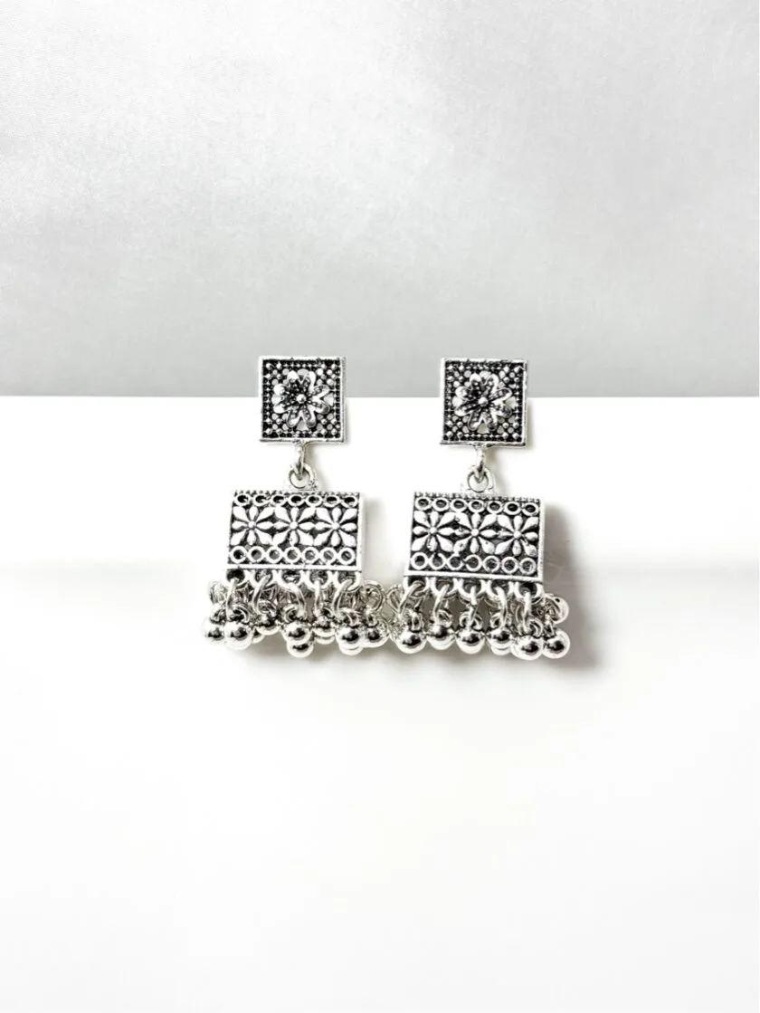 Mehru palki jhumki silver - Image 2
