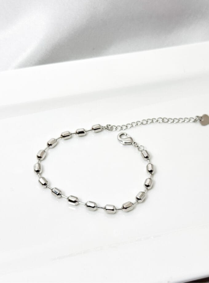 Linear Silver chain bracers