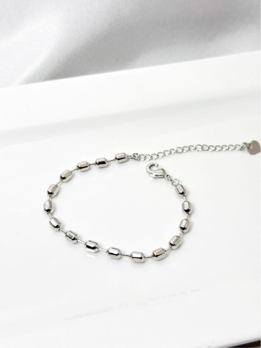 Linear Silver chain bracers