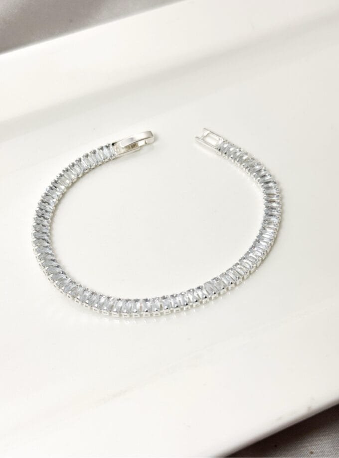 Zirconia silver bracelet