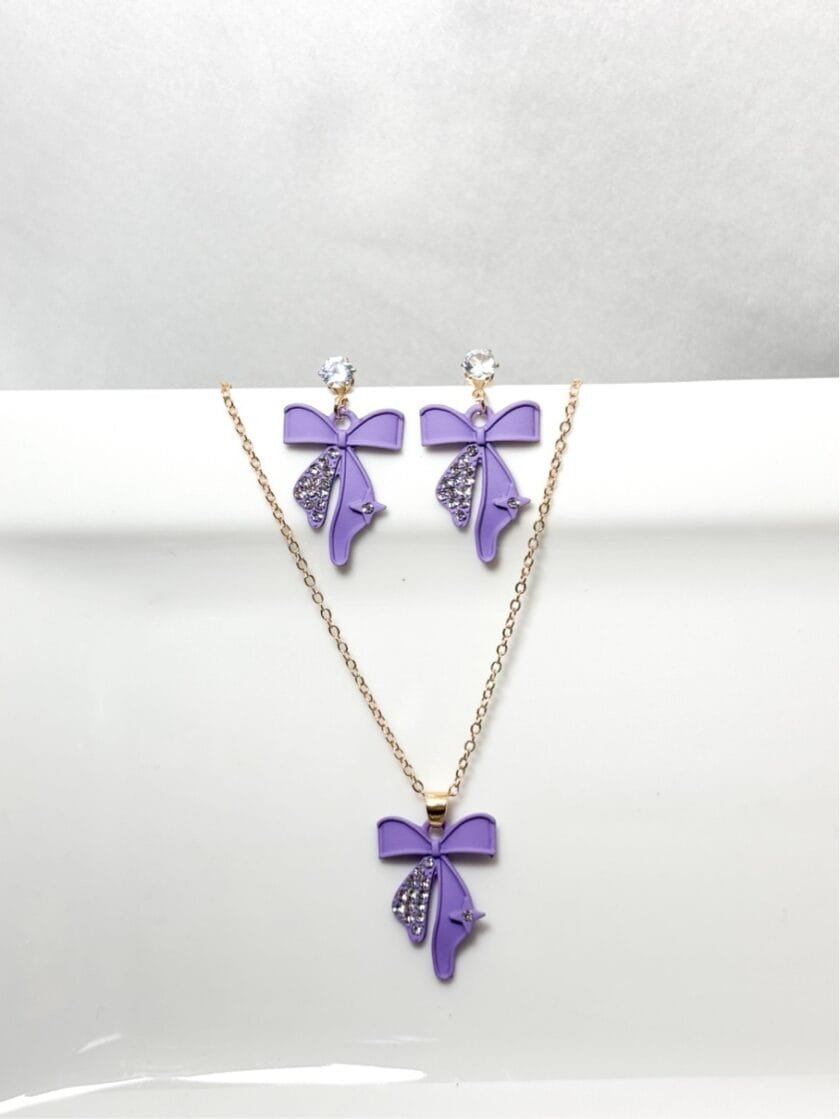 Kawaii bow pendant set - Image 2