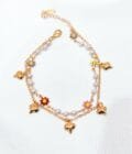 La fleur Double chain anklet gold - Image 2