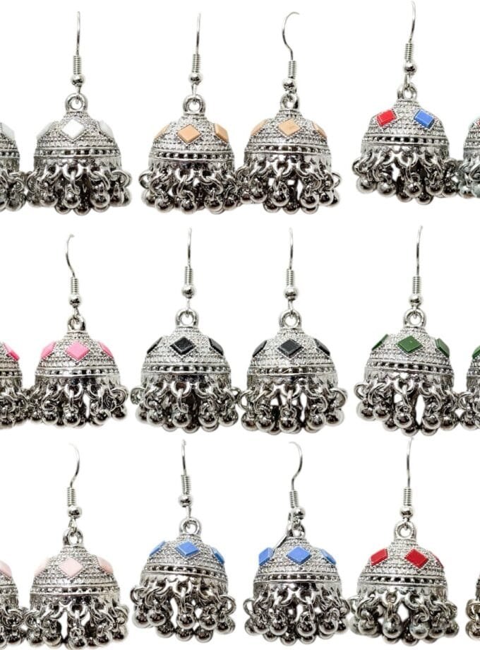 Anarkali silver jhumki ( 9 colors )