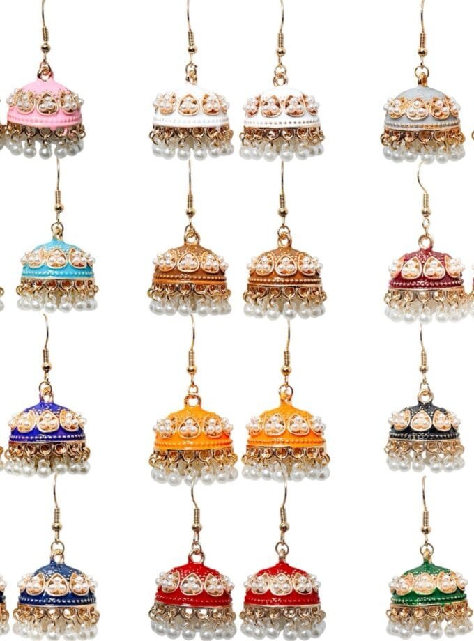 Matka jhumki pearls (12 colors) small