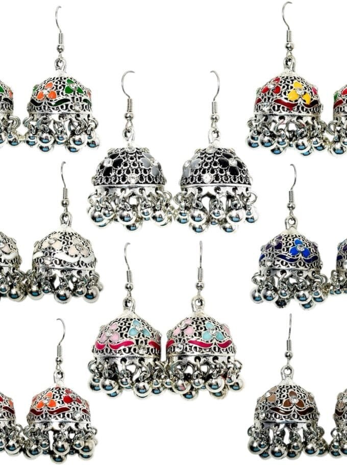 Matka jhumka silver (8 colors)