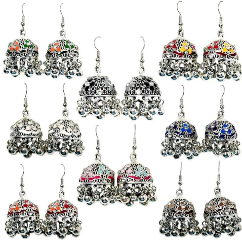Matka jhumka silver (8 colors) - Image 2