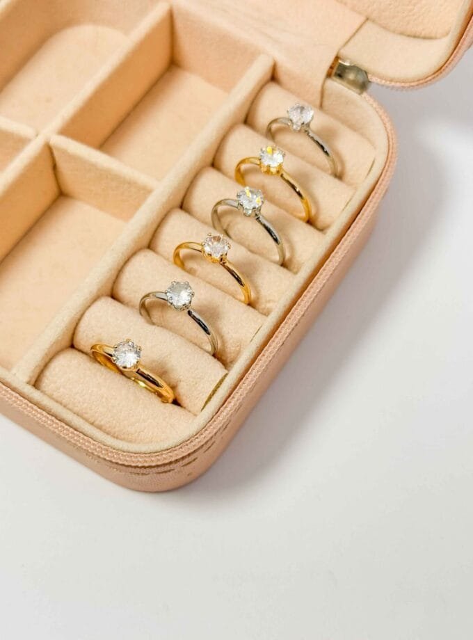 Moissanite ring adjustable golden