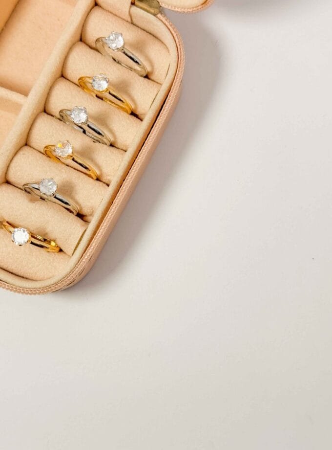 Moissanite ring adjustable golden