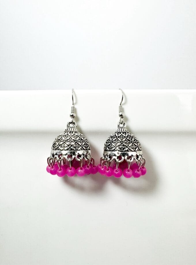 Gul bano jhumki silver (10 colors)