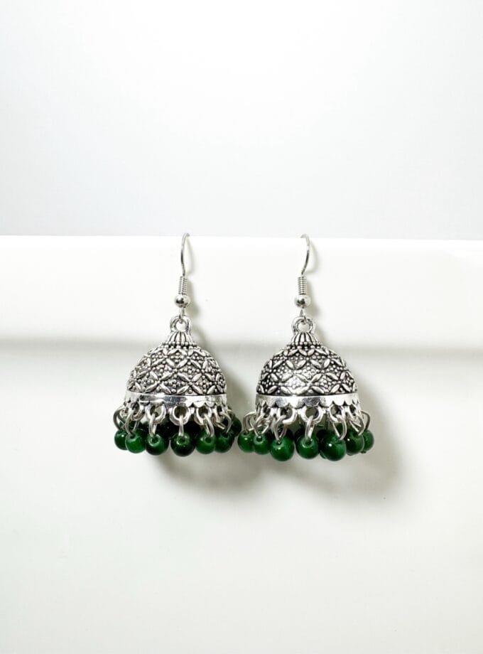 Gul bano jhumki silver (10 colors)