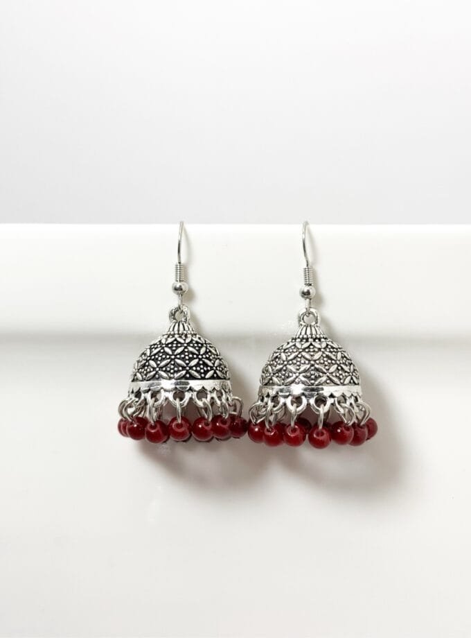 Gul bano jhumki silver (10 colors)