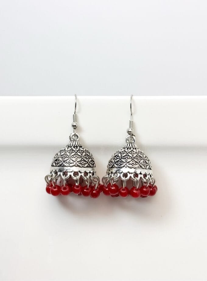 Gul bano jhumki silver (10 colors)