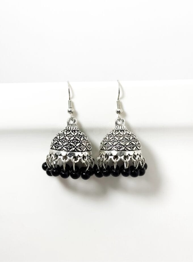 Gul bano jhumki silver (10 colors)