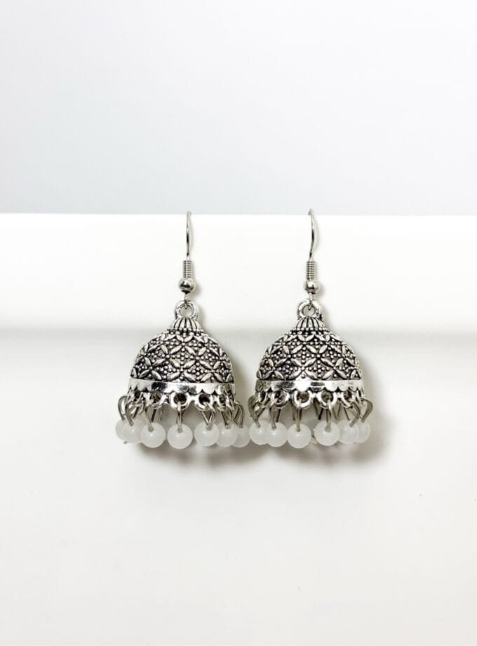 Gul bano jhumki silver (10 colors)