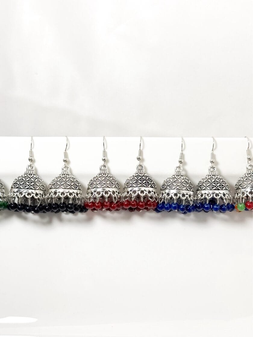 Gul bano jhumki silver (10 colors) - Image 2