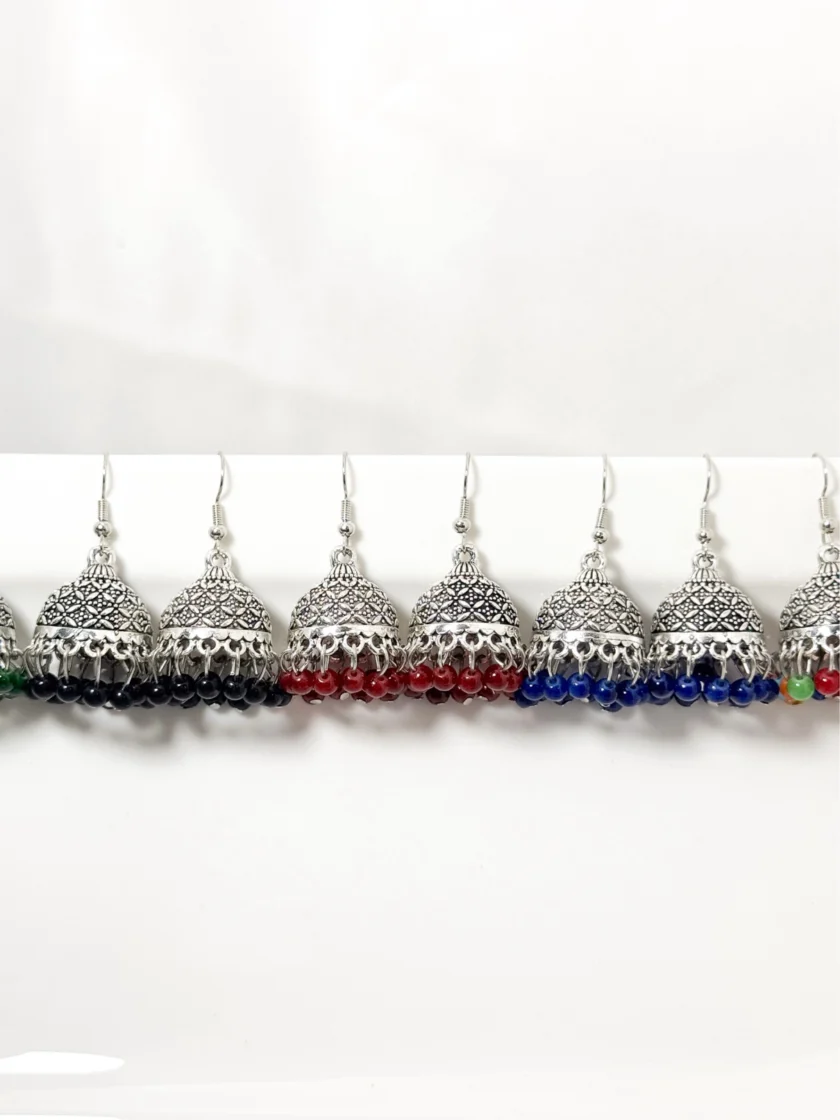 Gul bano jhumki silver (10 colors) - Image 2