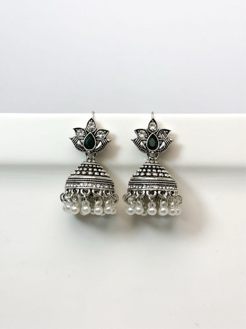 Gul e lela jhumki silver (7 colors) - Image 5