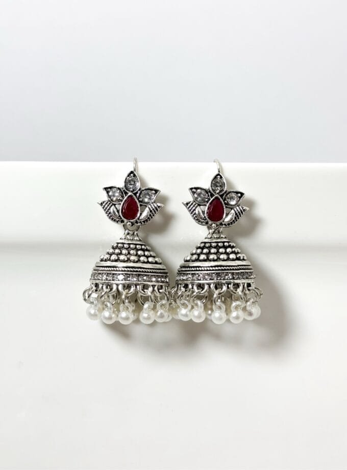 Gul e lela jhumki silver (7 colors)