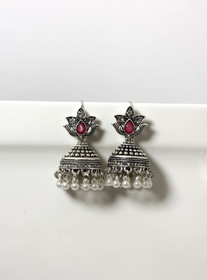 Gul e lela jhumki silver (7 colors)