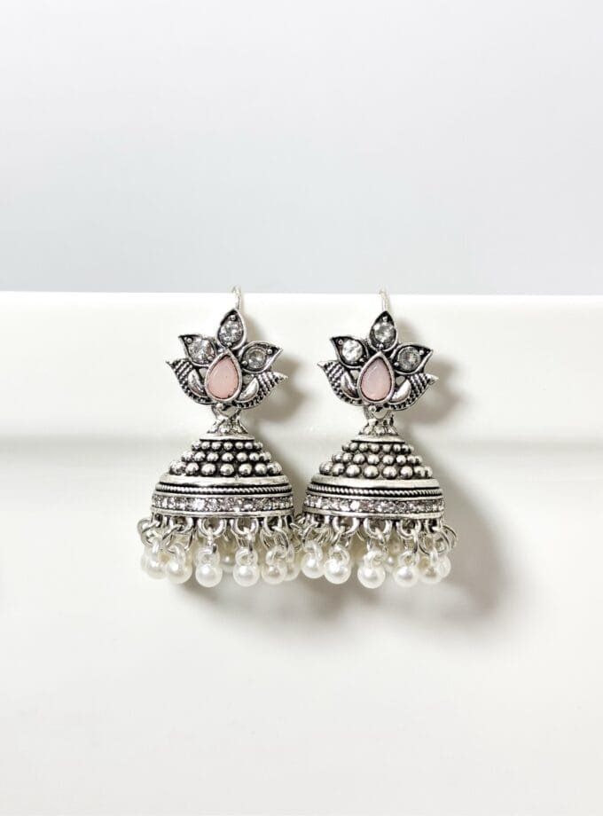 Gul e lela jhumki silver (7 colors)