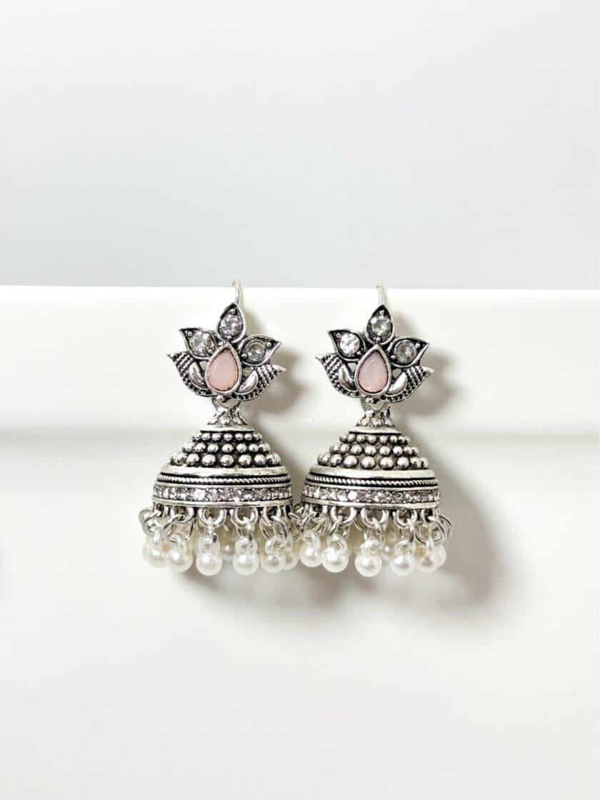 Gul e lela jhumki silver (7 colors) - Image 7
