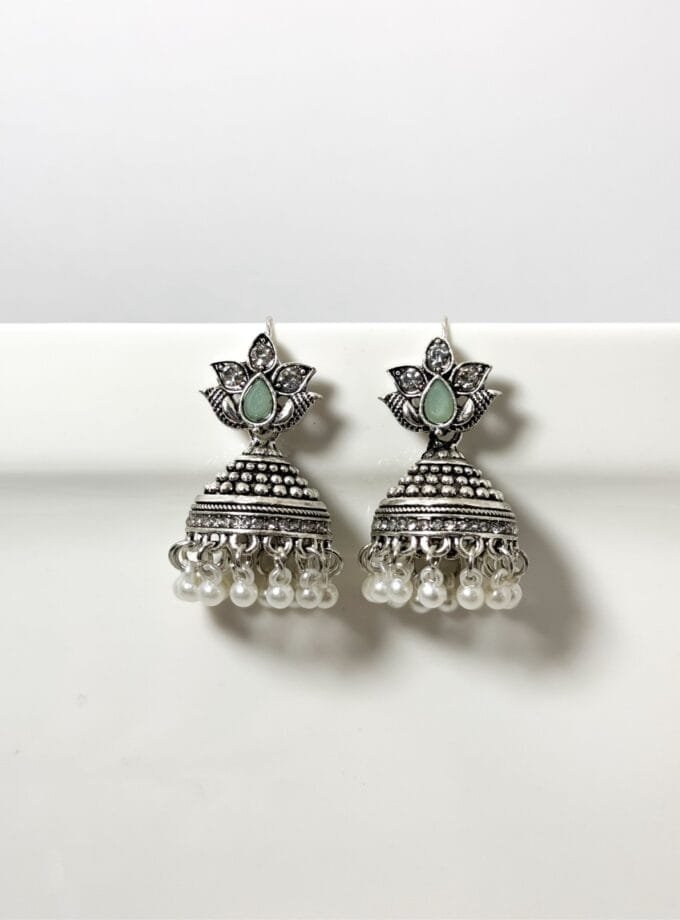 Gul e lela jhumki silver (7 colors)