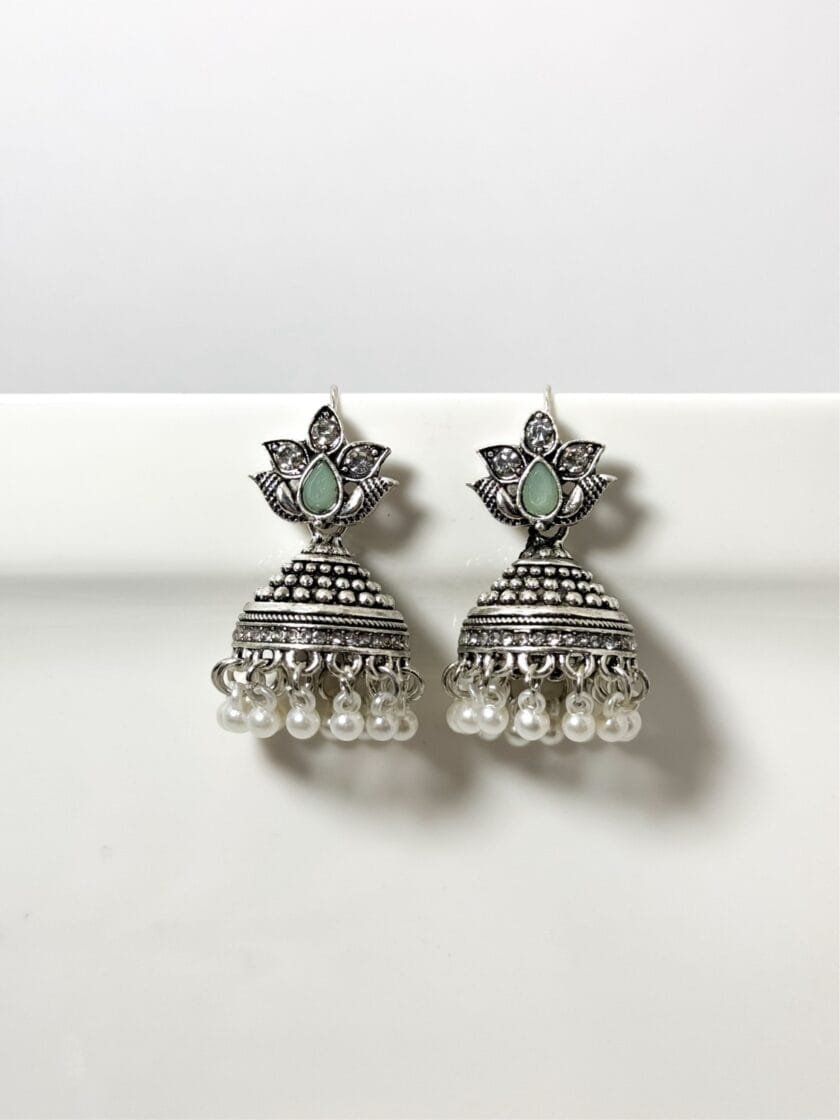 Gul e lela jhumki silver (7 colors) - Image 4