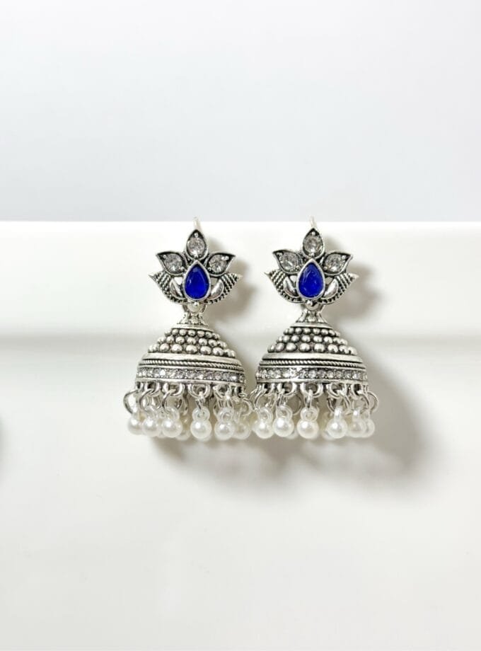 Gul e lela jhumki silver (7 colors)