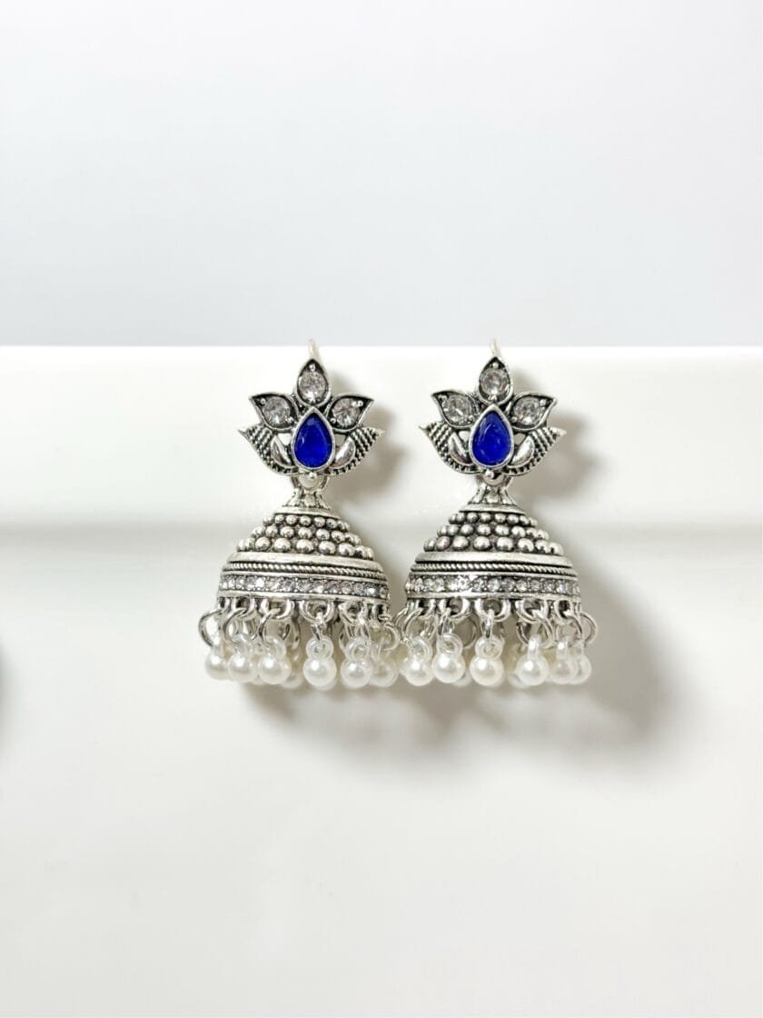 Gul e lela jhumki silver (7 colors) - Image 11