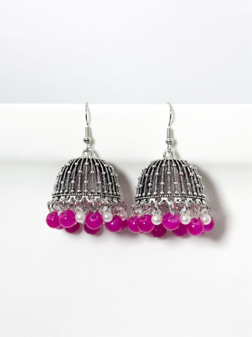 Bano matka silver jhumka (9 colors) - Image 3