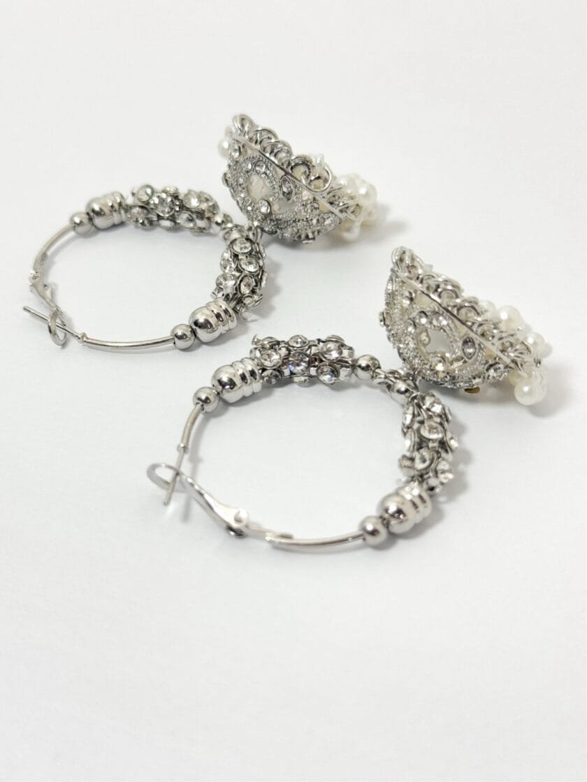 Bali jhumki silver stones - Image 2