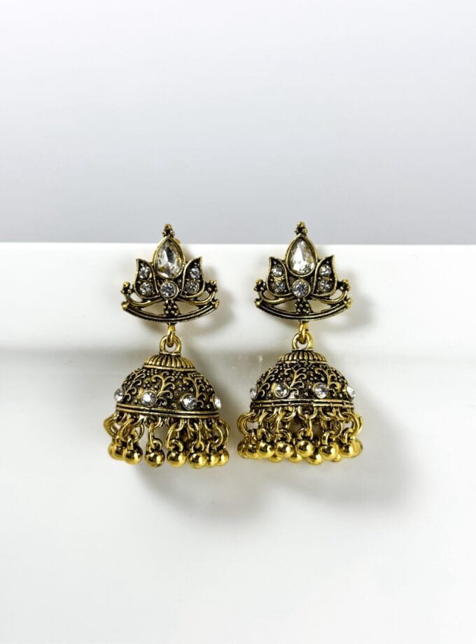 Kundan jhumki golden