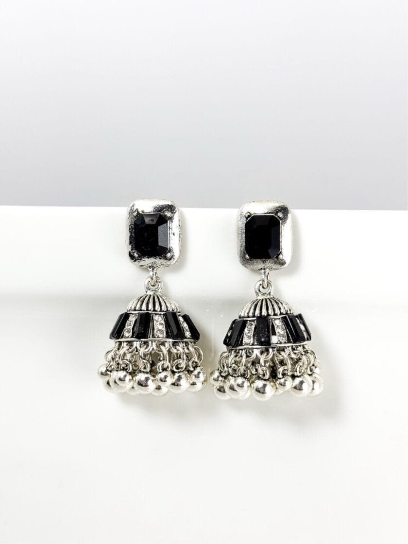 Noor bano Jhumki silver - Image 3