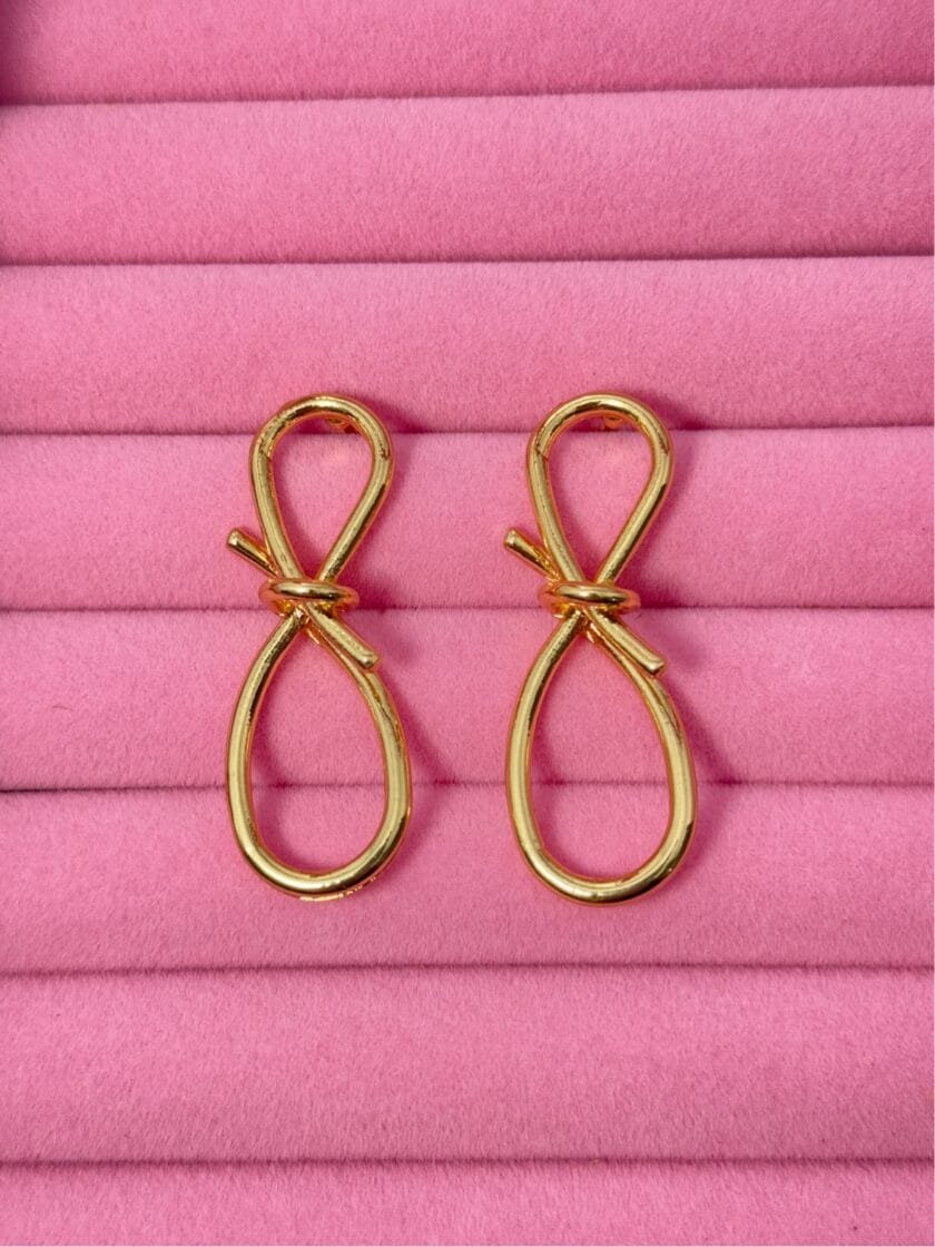 Golden bow earrings