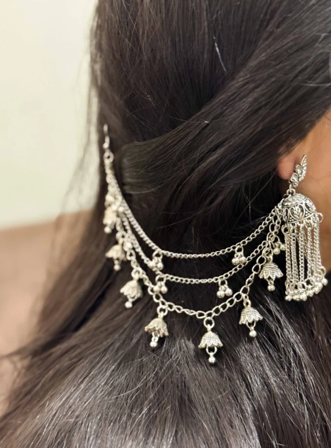 Silver saharay without jhumki