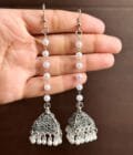 Noori tassel silver jhumka