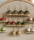 Mehru matka golden jhumka (9 colors) - Image 2