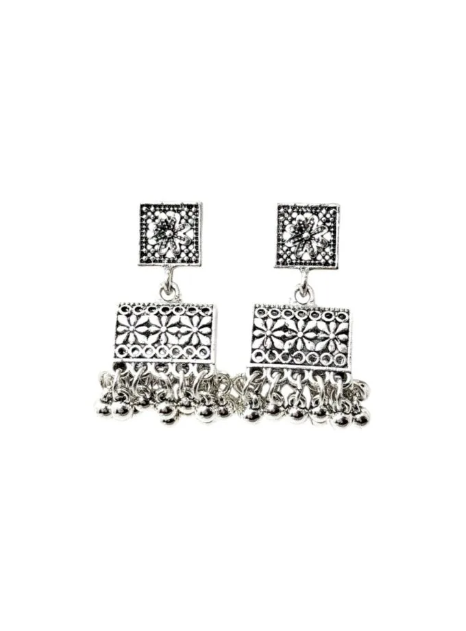 Mehru palki jhumki silver