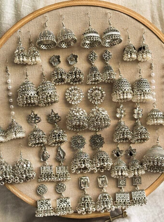 Silver Jhumki frame
