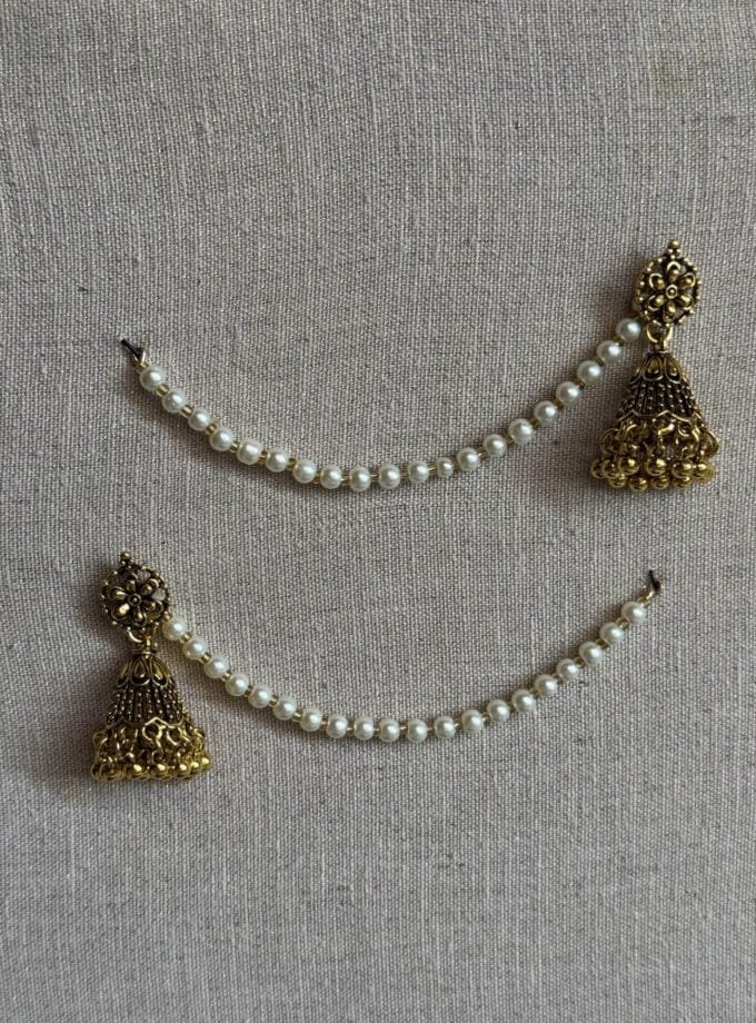 Madhubala jhumki with pearl sahara