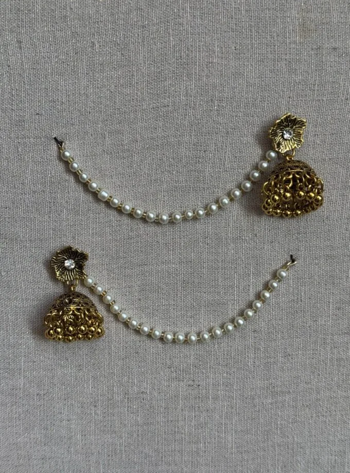 Gul jhumki with pearl sahara