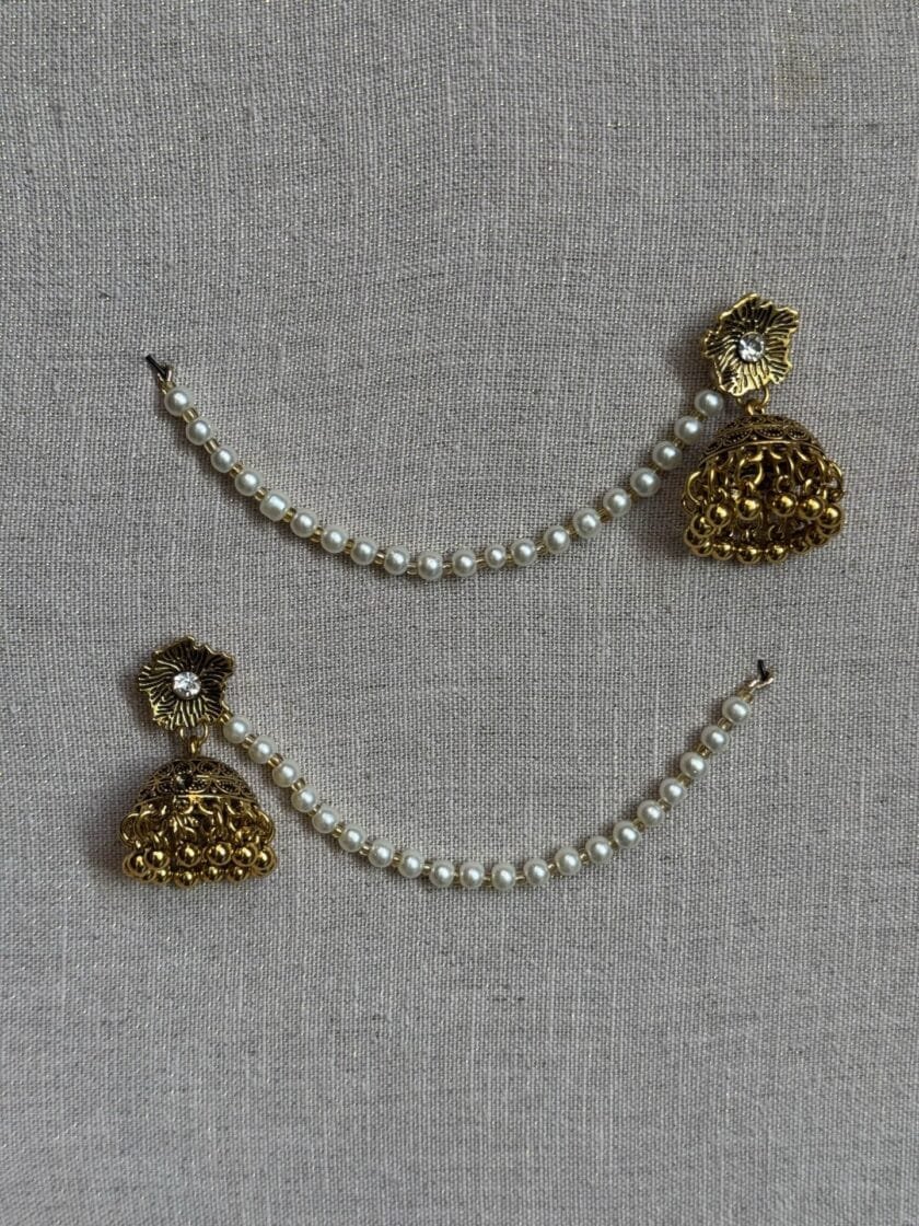 Gul jhumki with pearl sahara