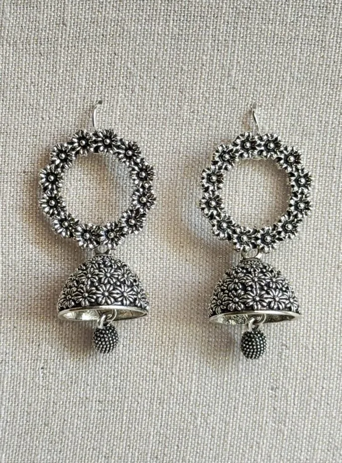 Gul afshan silver jhumki